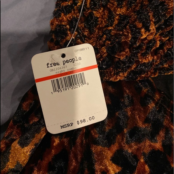 Free People brand new beautiful dress , animal print - leopard - x-small /brown - Picture 8 of 16